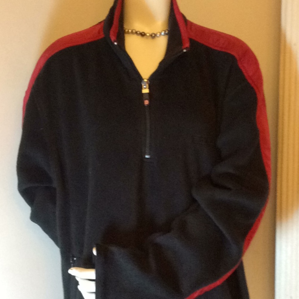 MENS CHAPS BLACK AND RED FLEECE